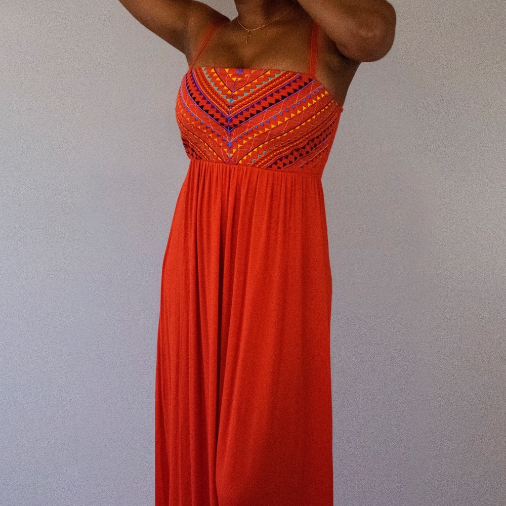 Orange Spring Max Sun dress